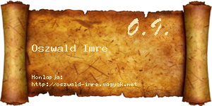 Oszwald Imre névjegykártya
